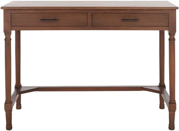 SAFAVIEH Home Collection Mckinlee Distressed White 2-Drawer Computer Office Desk Table DSK5704C, Brown