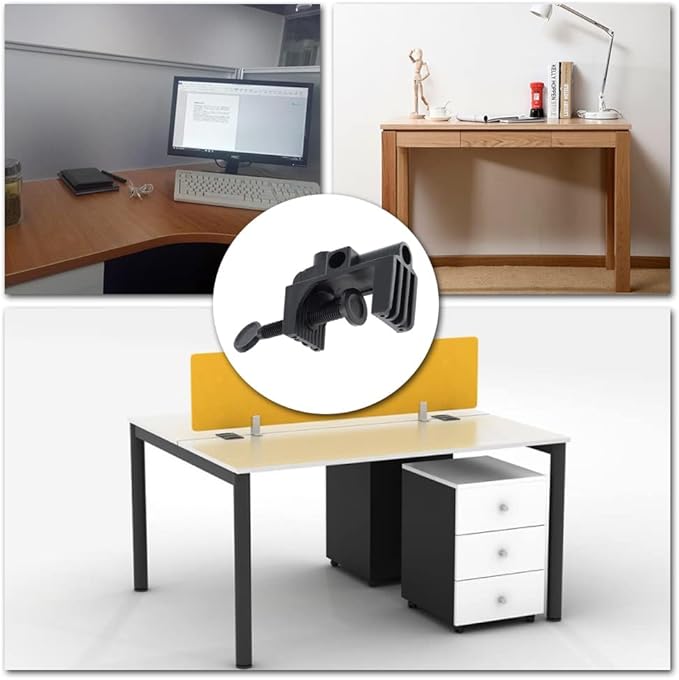 2 Pcs Desk Clamp Work Light Mounting Bracket Heavy-duty Plastic Table Mounting Clamp for Desk Lamp, Magnify Lamp, Tablet Holder, Etc