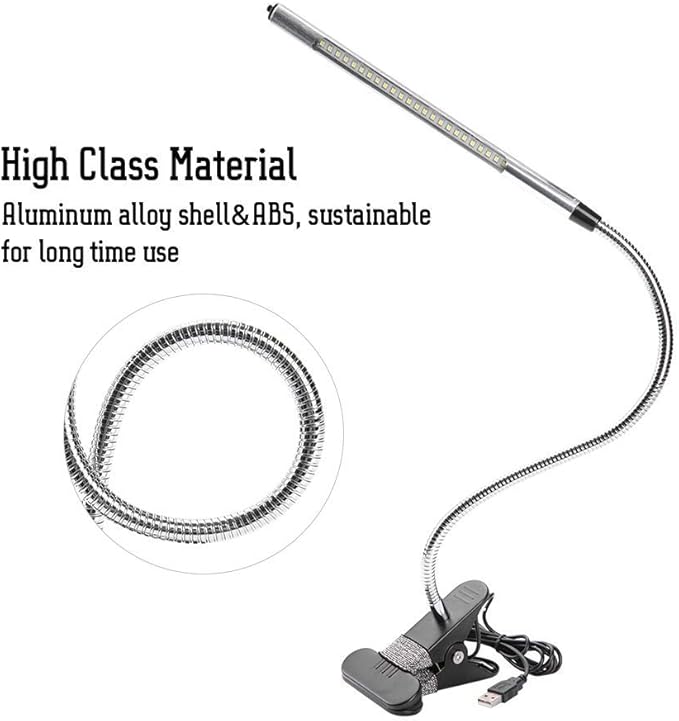 LED Desk Light Clip, LED Book Light, USB Beauty Lamp Dimmable Desk Light Eye Care Flexible Desk Lamp for Reading Jewelry Repair Tattoo Manicure Makeup
