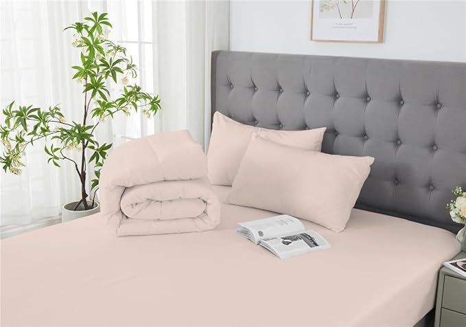 3 Piece Solid Color All Season Bedding Comforter Set Microfiber Soft Lightweight Bedding Set for Kids Teens Adults Room Decor with 1 Comforter and 2 Pillowcases Full