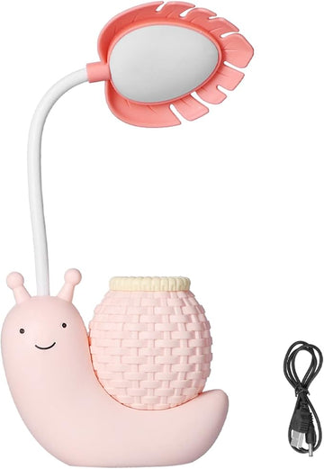 LED Desk Lamp USB Charging, Cartoon Animal LED Small Desk Lamp, Multifunction Table Lamp, LED Desk Lamp with Pen Holder for s (pink)