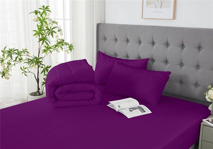 3 Piece Solid Color All Season Bedding Comforter Set Microfiber Soft Lightweight Bedding Set for Kids Teens Adults Room Decor with 1 Comforter and 2 Pillowcases Queen