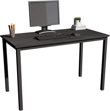 SDHYL 47 inches Contemporary Computer Desk Spacious Workstation Sturdy Writing Desk Meeting Desk, S7-GCP2AC3-120BK-N
