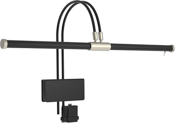 Cocoweb 22" LED Grand Piano Light in Black with Satin Nickel Accents with Dimmer Clip