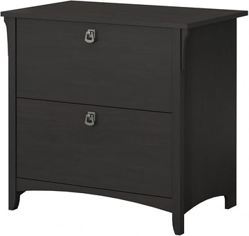 Bush Furniture Salinas 2 Drawer Lateral File Cabinet | Home Office Storage for Letter, Legal, and A4-size Documents, Vintage Black