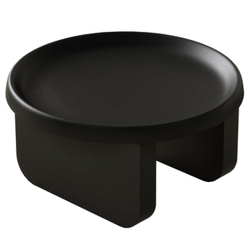 Round Coffee Table,Modern Coffee Table,Unique Circle Coffee Tables,Metal Center Table for Living Room (Black, 29.5 x 16.5)