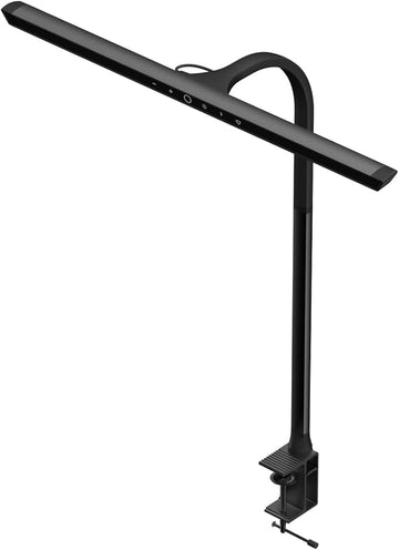 LED Architect Desk Lamp with Clamp and Clip On Desk Lamp 5-level Color Temperature and 5-level Dimmable Modern Desk Lamp 12W Black(Including Desktop Use)