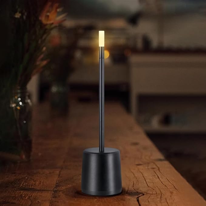 Portable LED Metal Table Lamp - 3 Level Brightness Touch Control Desk Lamps for Bedroom Nightstand,Rechargeable Battery - Ideal Bedside Lamp for Bedroom Nightstand