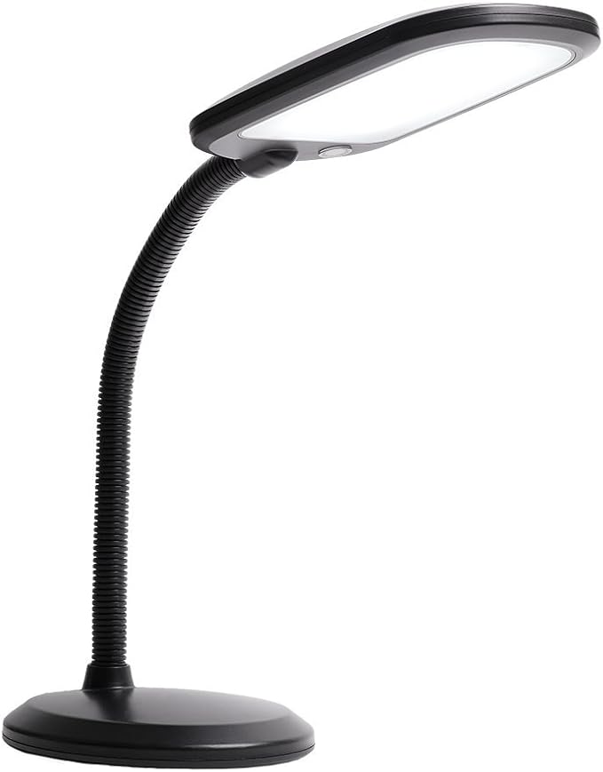 Newhouse Lighting NHDK WH Eos Reading & Craft Table LED Desk Lamp, Dimmable &Light Color Adjustable, Gooseneck Task Light, Black (NHDK-EO-BK)