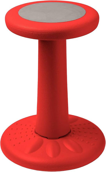 Studico ActiveChairs Kids Wobble Stool, Flexible Elementary Classroom Seating, Improves Focus, Posture and Helps ADHD/ADD, Sensory Chair, Active Fidget Chairs, Pre-Teen 17.75" Chair, Ages 7-12, Red