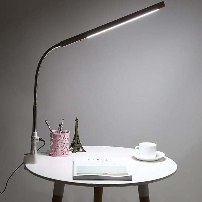 FILFEEL Tattoo Light, Ultra-Slim LED Desk 360 Degree Rotation Metal Arm Eye-Caring Office Lamp Makeup(US Plug)
