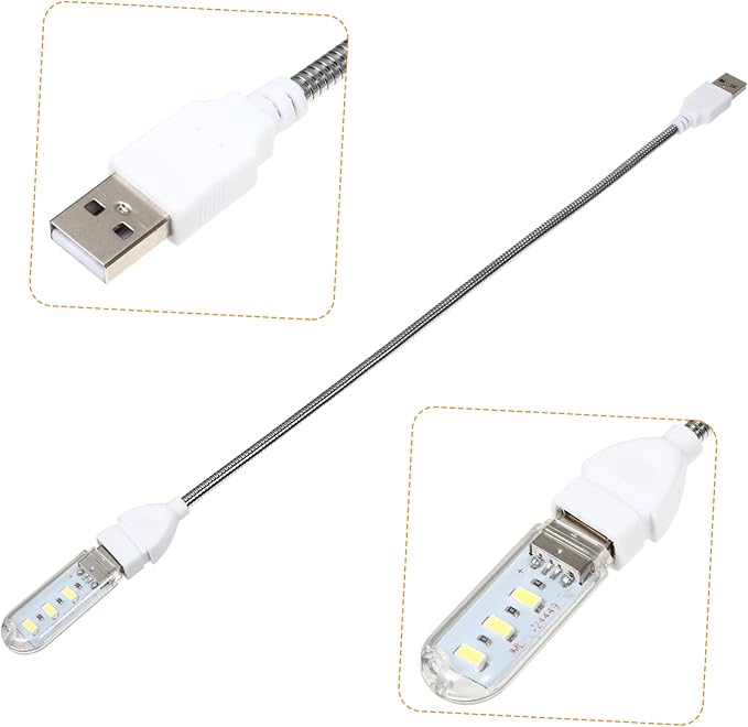 ARTIBETTER 3pcs U Disk Night Light Led Night Light Gooseneck Desk Lamps Indoor Light Bulbs for Her Portable Light Bulb Nightlight Computer Light Field Camping Lights PVC Student