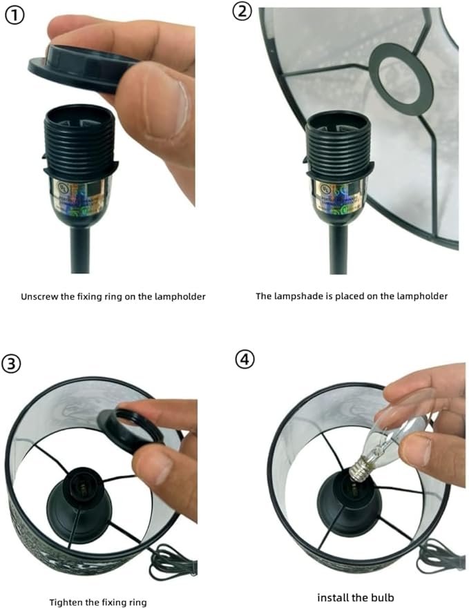 Touch Mini Table Lamp, Dimmable Touch Bedside Lamp, Black Metal Cutout Lampshade, Decoration Desk Lamp