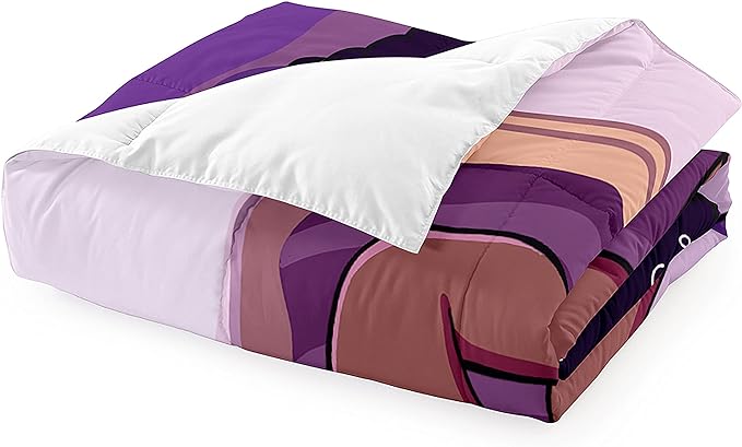 African American Black Girl Comforter Set Twin Size, Black Girls Magic Duvet Comforter for Kawaii Bedroom Decor, Black Girl Love Music Purple Bedding Set with 1 Comforter +1 Pillowcase
