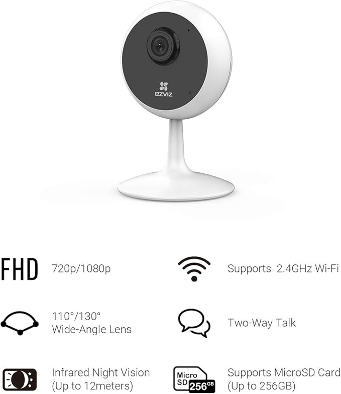EZVIZ Indoor Security Camera 1080P WiFi Baby Monitor, Smart Motion Detection, Two-Way audio, 40ft Night Vision, Works with Alexa & Google Assistant(C1C)