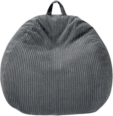Bean Bag Chairs Cover (No Filler),Bean Bag Cover,Bean Bag for Kids,Adults,Teens-[Small 32 * 28 in]inches Gray Bean Bags
