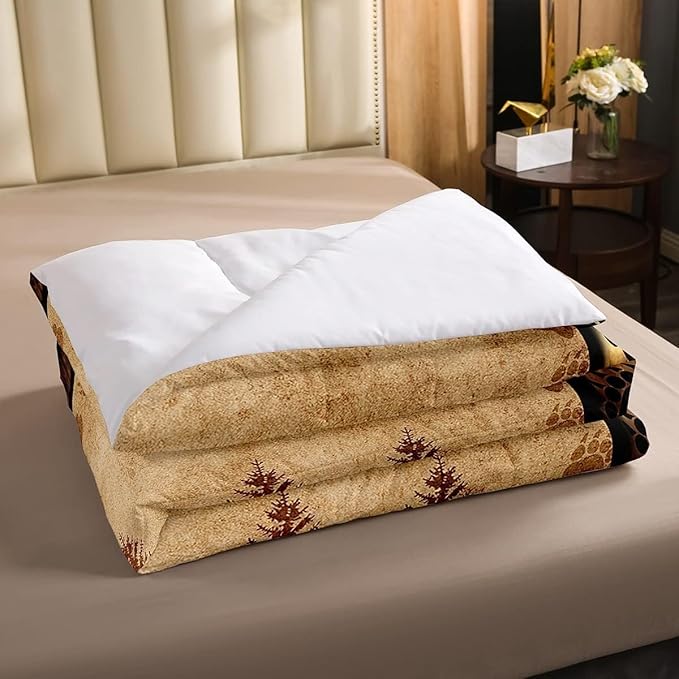 Bear Comforter Set King Size Farmhouse Wild Animal Comforter Retro Bear Family Bedding Set for Kids Boys Girls Brown Bear Paws Duvet Set Rustic Bedroom Decor Quilted Set 3Pcs