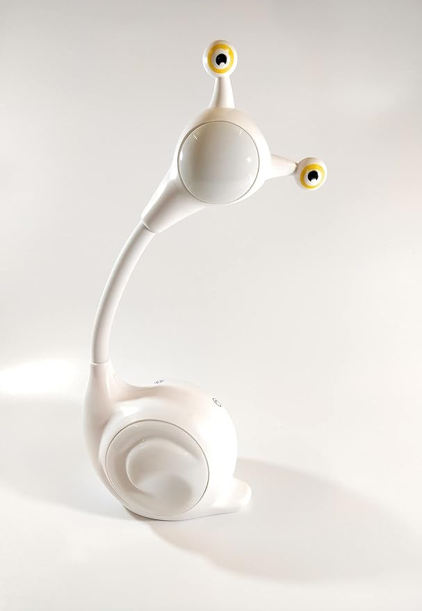 Fantasee Snail LED Desk Lamp Nursery Night Light USB Rechargeable Touch Dimmable for Child Kids Students Bedroom Dorm Reading Birthday Party Gift (White Snail)