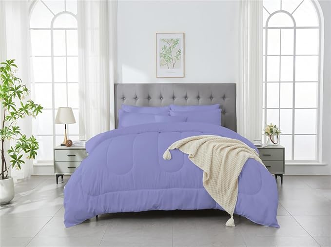 3 Piece Solid Color All Season Bedding Comforter Set Microfiber Soft Lightweight Bedding Set for Kids Teens Adults Room Decor with 1 Comforter and 2 Pillowcases Twin