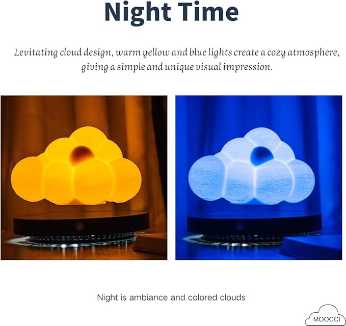 Levitating Cloud Lamp, Magnetic Floating Cloud LED Light Desk Lamp Table lamp Night Light，Unique Gifts Christmas Room Home Office Decor (Cloud Lamp)