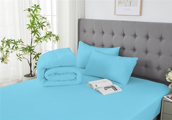 3 Piece Solid Color All Season Bedding Comforter Set Microfiber Soft Lightweight Bedding Set for Kids Teens Adults Room Decor with 1 Comforter and 2 Pillowcases King