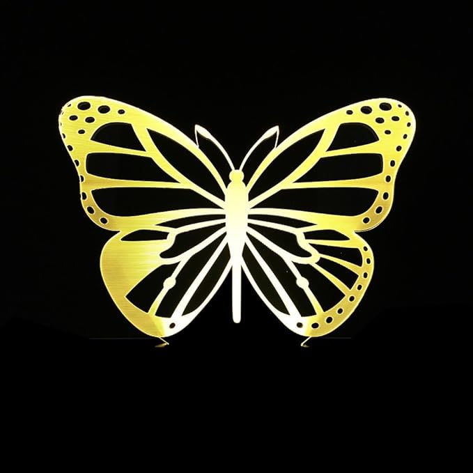 Butterfly Girl's Lamp 3D Illusion Night Lights Girl's Birthday Gifts - Multi Colors Changing Bedroom Decorative Arts Gifts for Female (Butterfly)