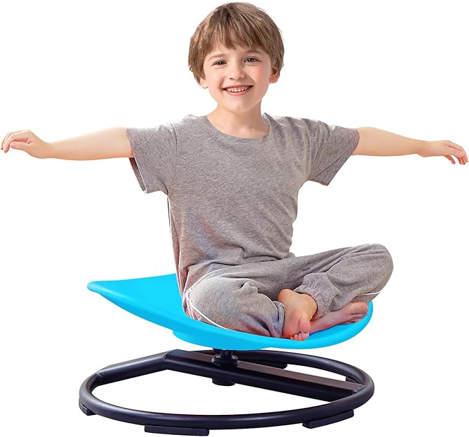 Kids Sensory Chair for Autism Kids Swivel Chair, Sensory Spin Chair Seat Improve Physical Coordination Wobble Chair for Kids Sit and Spin Relief of Motion Sickness