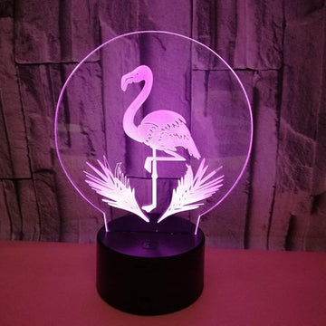 Flamingo Lamp - Acrylic 3D Night Lights USB LED Table Lamp Home r2d2 3D Arts Lamp - 3D Optical Illusions 7 Color Changing Bedroom Decor Night Light Gifts for Elder Father Mother & Friends.