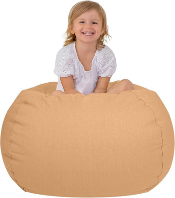 Aubliss Stuffed Animal Bean Bag Storage Chair (Solid Khaki, Large (38''))
