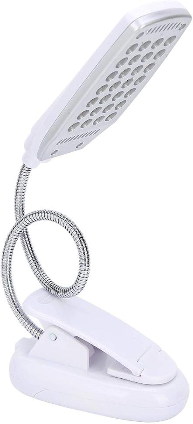 Haofy 6W Desk Lamp 28 LED Clip on Reading Light Clamp Book Light 360 Degree Rotating Table Desk Lamp Eye-Care Lamp Bedside Reading Light USB Rechargeable/Battery