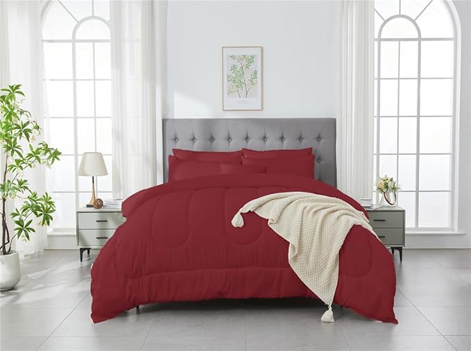 3 Piece Solid Color All Season Bedding Comforter Set Microfiber Soft Lightweight Bedding Set for Kids Teens Adults Room Decor with 1 Comforter and 2 Pillowcases Twin