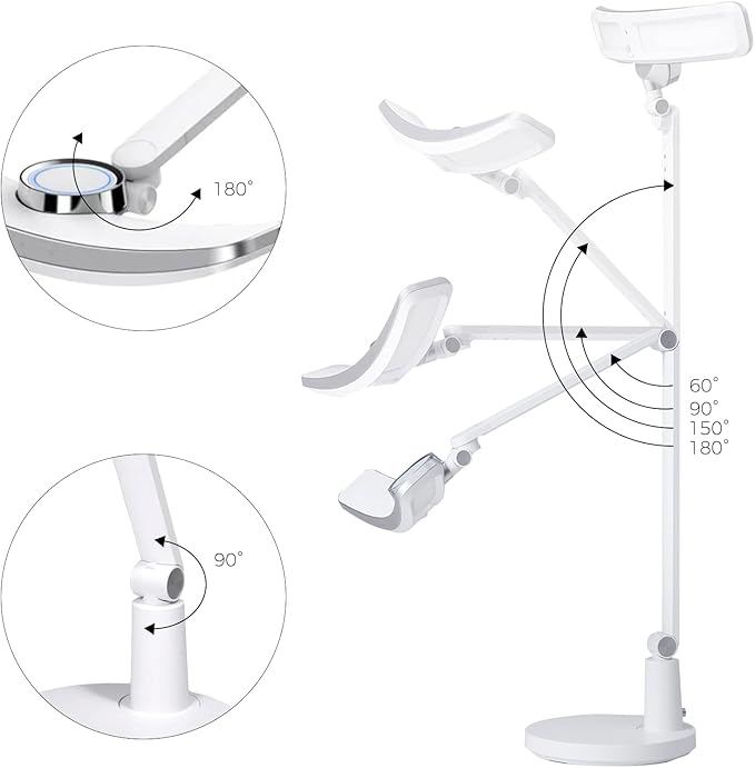 Eye-Care eReading Desk Lamp/Table Lamp/Task Lamp/Swing Arm Lamp: Auto-Dimming, CRI 97, Adjustable Temperatures, 51” Wide Illumination Desk Light for Home Office, Bedroom, Living Room