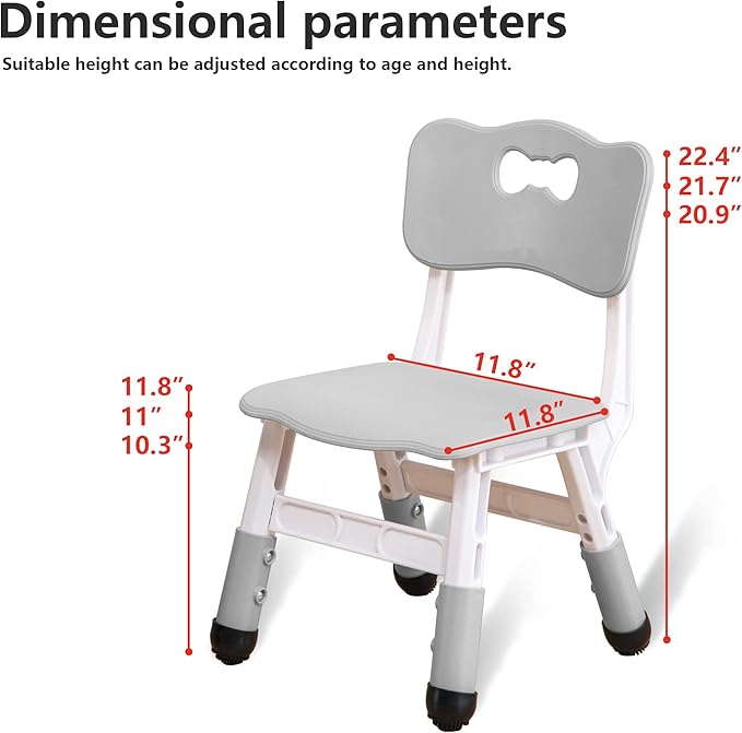Kids' Desk Chairs Adjustable Height is Suitable for Children's Chairs Used in Families, Schools and Day-Care Between 2-10 Years Old The Max Bearing Capacity is 220LB(6PCS-Mint Green)