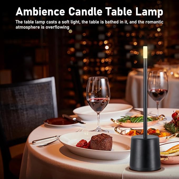 Portable LED Metal Table Lamp - 3 Level Brightness Touch Control Desk Lamps for Bedroom Nightstand,Rechargeable Battery - Ideal Bedside Lamp for Bedroom Nightstand
