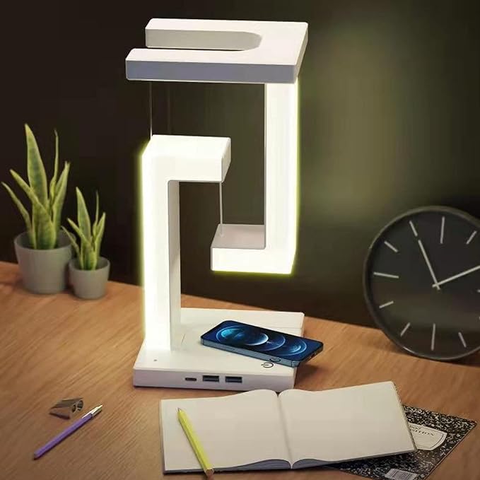 Hilitand Unique Modern Magnetic Levitating Lamp 3 Gears Touching Switch Charging Decorative LED Night Light