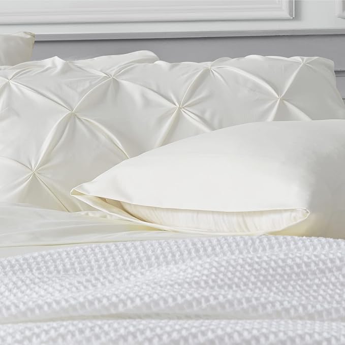 Bedsure Full Size Comforter Sets - Bedding Sets Full 7 Pieces, Bed in a Bag Ivory Bed Sets with Comforter, Sheets, Pillowcases & Shams, Adult & Kids Bedding