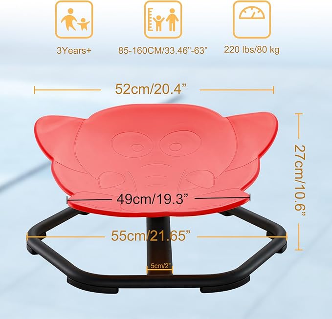 Spinning Chair for Autistic Kids Sit and Spin Chair for Kids Swivel Sensory Chair Elephant Spinning Seat Autism Sensory Chair Items for Sensory Room Training Balance Body Coordination