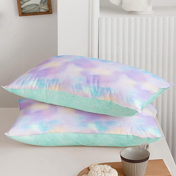 Axolotl Tie Dye Bedding Set Twin,Pink Blue Purple Comforter Set,Boho Psychedelic Bedding Colorful Tie Dye Pastel Comforter Set,Rainbow Bedding Set for Kids Girls Teens Women,1 Quilt 2 Pillowcases