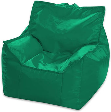 Posh Creations Structured Comfy Bean Bag Chair for Gaming, Reading, and Watching TV, Newport Chair, Microsuede - Tide Pool