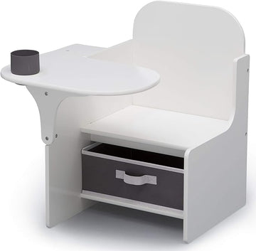 Delta Children MySize Chair Desk With Storage Bin, Bianca White