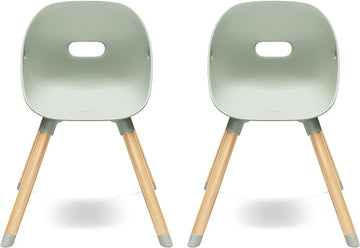 Lalo The Play Chair, Wooden and Non-Toxic Plastic Kids and Toddler Chair - Sturdy Bucket Seat and Easy to Clean Kids Chair with up to 200 lb. Weight Capacity, Set of 2 - Sage