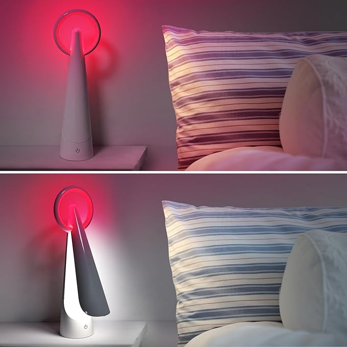 Upgraded LED Desk Lamp with 7 Colours Change, Eye-Caring Table Lamp with USB Charging Port Suitable for Table Bedroom Bedside Office Study,8W (White)