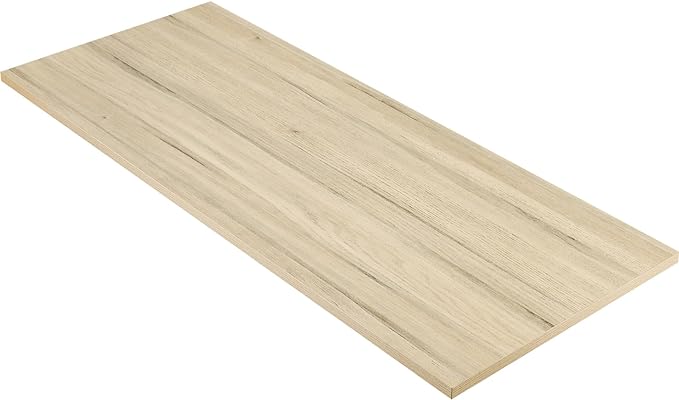 Kaboon Universal Tabletop 45"x20", Solid One-Piece Melamine Table Top, Double Desk L-Desk Floating Desk DIY, Home and Office, Oak