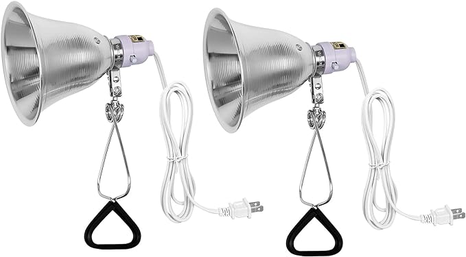 Simple Deluxe Clamp Lamp Light 60 Watt with 5.5 Inch Aluminum Reflector (no Bulb Included), 6 Feet Cord, 2 Pack, White
