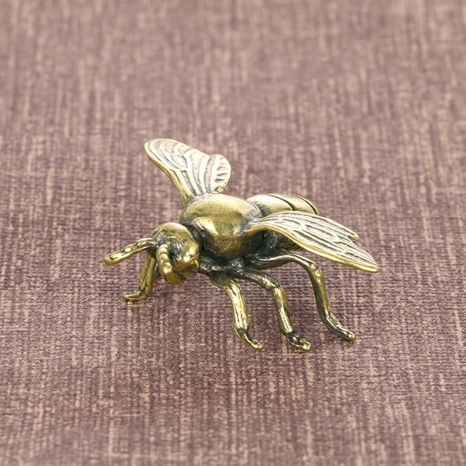 Vintage Solid Brass Bee Figurine - Adorable Desk Decor for Collectors - Perfect Home or Office Accent(Bee)