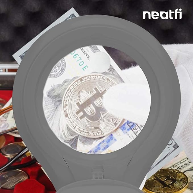 Neatfi (New Model) Bifocals 1,200 Lumens Super LED Magnifying Lamp with Clamp, 5D + 20D, Dimmable, 60 Pcs SMD LED, 5 Inches Diameter Lens, Adjustable Arm Utility Clamp (5 Diopter + 20 Diopter, Silver)