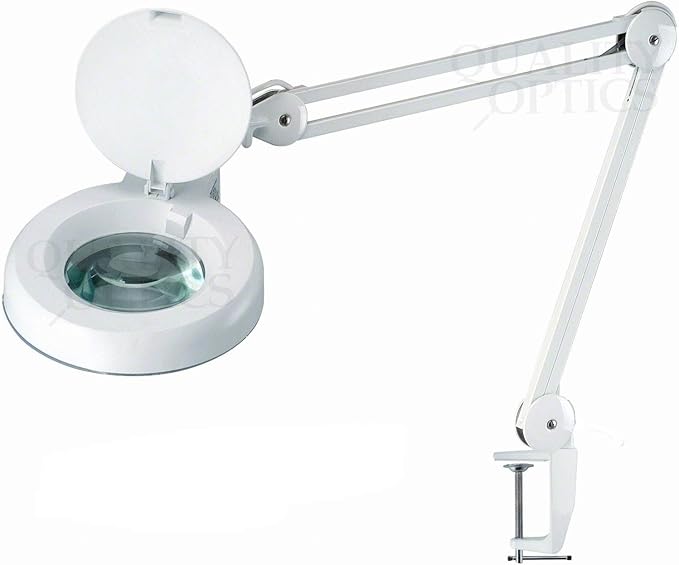 Quality Optics® Professional Series Illuminated Workstation Swing Arm Magnifier 8LED Diopter