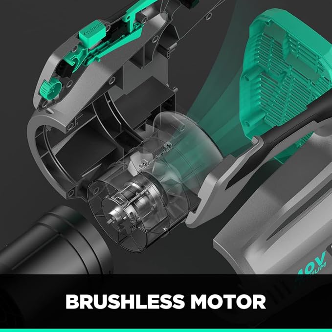 Litheli Cordless Leaf Blower 40V, 480 CFM Battery Leaf Blowers for Lawn Care, with Brushless Motor, Axial Blower for Blowing Leaf, Dust, Snow, Debris, with 2.5Ah Battery & Charger Included, Black