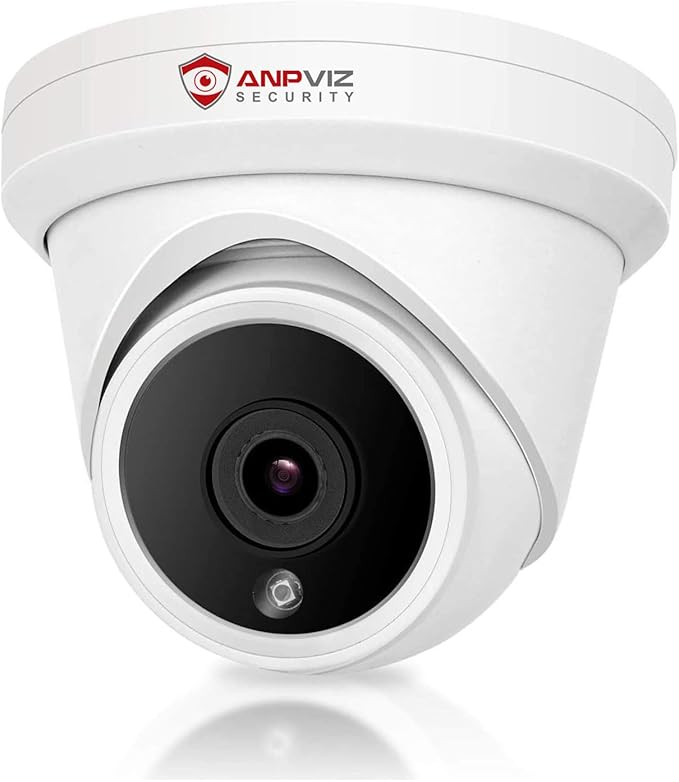 Anpviz 5MP IP PoE Dome Security Camera with Mic/Audio, Turret Camera Outdoor with Human Detection, IP66 Weatherproof, 98FT Night Vision, 2.8mm Wide Angle, Full Metal (U Series)