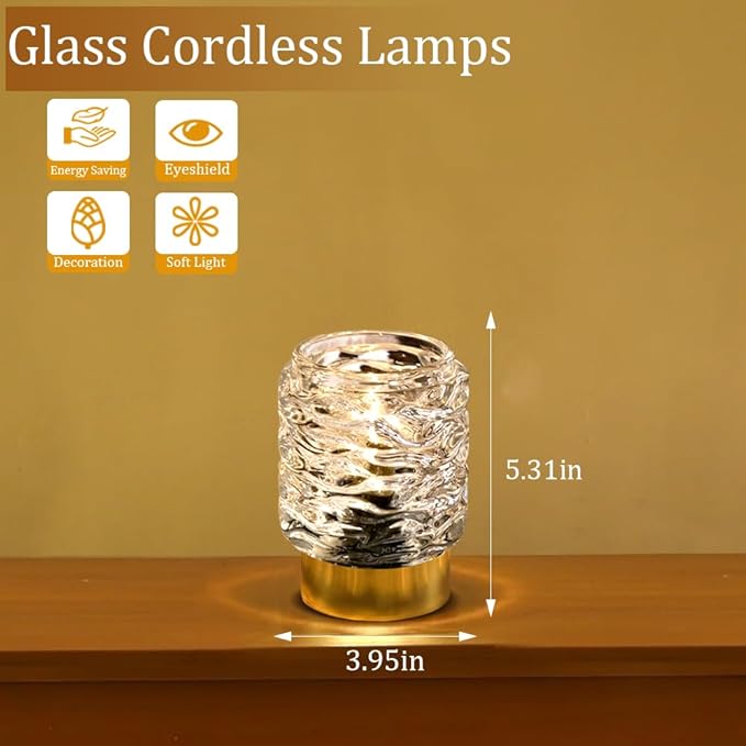 Battery Operated Lamp with Timer,Glass Cordless Lamps with LED Bulb,Decorative Lights for Living Room Bedroom Tabletop Entryway Centerpiece Gift (White)